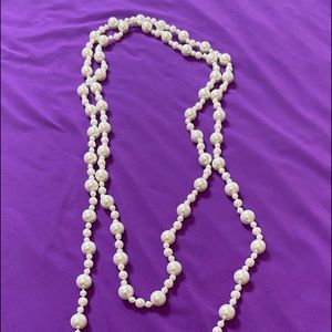 Faux white pearl necklace